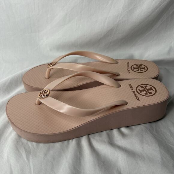 Tory Burch Sea Shell Pink Platform Flip Flop Womens Size 9 - Picture 2 of 7